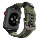Jeep Style Nylon Wrist Watch Band with Stainless Steel Buckle for Apple Watch Series 3 & 2 & 1 38mm(Army Green)