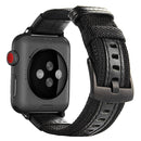 Jeep Style Nylon Wrist Watch Band with Stainless Steel Buckle for Apple Watch Series 3 & 2 & 1 38mm(Black)