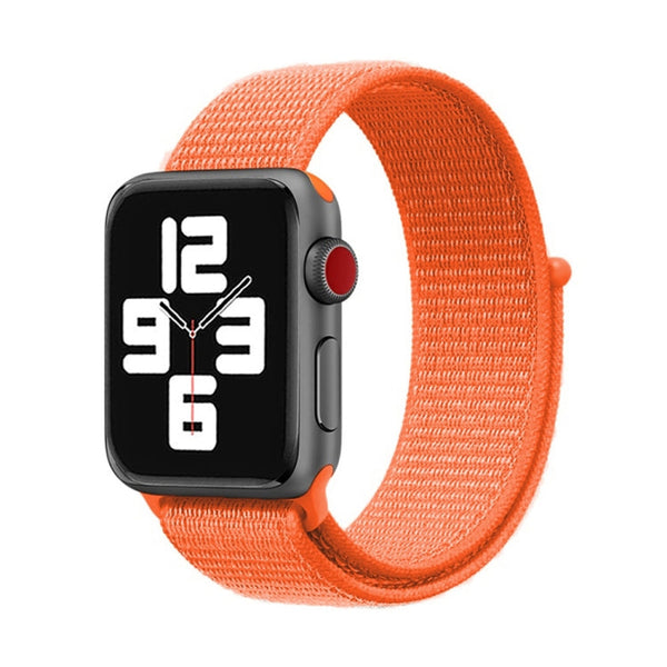 Simple Fashion Nylon Watch Band for Apple Watch Series 7 45mm / 6 & SE & 5 & 4 44mm / 3 & 2 & 1 42mm, with Magic Stick(Orange)