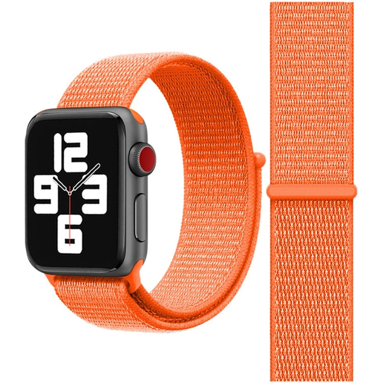 Simple Fashion Nylon Watch Band for Apple Watch Series 7 45mm / 6 & SE & 5 & 4 44mm / 3 & 2 & 1 42mm, with Magic Stick(Orange)