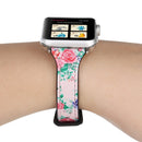 Letter T Shape Simple Floral Genuine Leather Wrist Watch Band with Stainless Steel Buckle for Apple Watch Series 3 & 2 & 1 42mm(Pink)