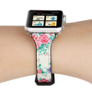 Letter T Shape Simple Floral Genuine Leather Wrist Watch Band with Stainless Steel Buckle for Apple Watch Series 3 & 2 & 1 42mm(Yellow)