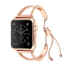 Letter V Shape Bracelet Metal Wrist Watch Band with Stainless Steel Buckle for Apple Watch Series 7 41mm / 6&SE&5&4 40mm / 3&2&1 38mm(Rose Gold)