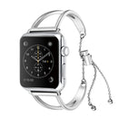Letter V Shape Bracelet Metal Wrist Watch Band with Stainless Steel Buckle for Apple Watch Series 7 41mm / 6&SE&5&4 40mm / 3&2&1 38mm(Silver)