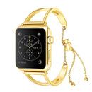 Letter V Shape Bracelet Metal Wrist Watch Band with Stainless Steel Buckle for Apple Watch Series 8&7 45mm / SE 2&6&SE&5&4 44mm / 3&2&1 42mm(Gold)