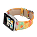 Fish Scale Glitter Genuine Leather Wrist Watch Band with Stainless Steel Buckle for Apple Watch Series 3 & 2 & 1 38mm(Orange)