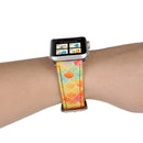 Fish Scale Glitter Genuine Leather Wrist Watch Band with Stainless Steel Buckle for Apple Watch Series 3 & 2 & 1 38mm(Orange)