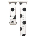 For Apple Watch Series 3 & 2 & 1 38mm White Background Black Dot Pattern PU Leather Wrist Watch Band