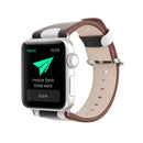 For Apple Watch Series 3 & 2 & 1 38mm Black Background White Dot Pattern PU Leather Wrist Watch Band