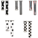 For Apple Watch Series 3 & 2 & 1 38mm Black Background White Dot Pattern PU Leather Wrist Watch Band