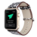 Fashion Pattern Genuine Leather Wrist Watch Band for Apple Watch Series 3 & 2 & 1 38mm