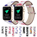 Fashion Pattern Genuine Leather Wrist Watch Band for Apple Watch Series 3 & 2 & 1 38mm