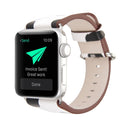 For Apple Watch Series 3 & 2 & 1 42mm White Background Black Dot Pattern PU Leather Wrist Watch Band