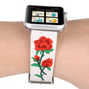 Embroidered Genuine Leather Wrist Watch Band with Stainless Steel Buckle for Apple Watch Series 3 & 2 & 1 38mm(Yellow)