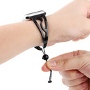 S-shaped Bracelet Stainless Steel Watch Band for Apple Watch Series 3 & 2 & 1 38mm(Black)