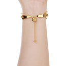 S-shaped Bracelet Stainless Steel Watch Band for Apple Watch Series 3 & 2 & 1 38mm(Gold)