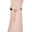 S-shaped Bracelet Stainless Steel Watch Band for Apple Watch Series 3 & 2 & 1 38mm(Rose Gold)