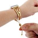 S-shaped Bracelet Stainless Steel Watch Band for Apple Watch Series 3 & 2 & 1 42mm(Gold)