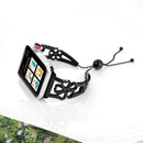 Flower Shaped Bracelet Stainless Steel Watch Band for Apple Watch Series 3 & 2 & 1 38mm(Black)