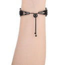 Flower Shaped Bracelet Stainless Steel Watch Band for Apple Watch Series 3 & 2 & 1 38mm(Black)