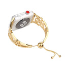 Flower Shaped Bracelet Stainless Steel Watch Band for Apple Watch Series 3 & 2 & 1 38mm(Gold)