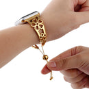 Flower Shaped Bracelet Stainless Steel Watch Band for Apple Watch Series 3 & 2 & 1 38mm(Gold)