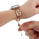 Flower Shaped Bracelet Stainless Steel Watch Band for Apple Watch Series 3 & 2 & 1 38mm(Rose Gold)