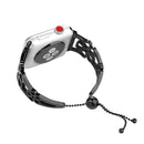 Flower Shaped Bracelet Stainless Steel Watch Band for Apple Watch Series 3 & 2 & 1 42mm(Black)