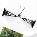Flower Shaped Bracelet Stainless Steel Watch Band for Apple Watch Series 3 & 2 & 1 42mm(Black)