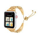Flower Shaped Bracelet Stainless Steel Watch Band for Apple Watch Series 3 & 2 & 1 42mm(Gold)