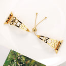 Flower Shaped Bracelet Stainless Steel Watch Band for Apple Watch Series 3 & 2 & 1 42mm(Gold)