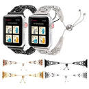 Flower Shaped Bracelet Stainless Steel Watch Band for Apple Watch Series 3 & 2 & 1 42mm(Black)