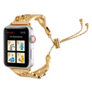 LOVE Shaped Bracelet Stainless Steel Watch Band for Apple Watch Series 3 & 2 & 1 38mm(Gold)