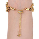 LOVE Shaped Bracelet Stainless Steel Watch Band for Apple Watch Series 3 & 2 & 1 38mm(Gold)