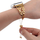 LOVE Shaped Bracelet Stainless Steel Watch Band for Apple Watch Series 3 & 2 & 1 38mm(Gold)
