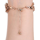 LOVE Shaped Bracelet Stainless Steel Watch Band for Apple Watch Series 3 & 2 & 1 38mm(Rose Gold)