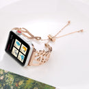 LOVE Shaped Bracelet Stainless Steel Watch Band for Apple Watch Series 3 & 2 & 1 42mm(Rose Gold)