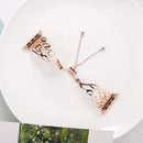 LOVE Shaped Bracelet Stainless Steel Watch Band for Apple Watch Series 3 & 2 & 1 42mm(Rose Gold)