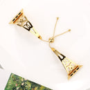 Double C-shaped Bracelet Stainless Steel Watch Band for Apple Watch Series 3 & 2 & 1 38mm(Gold)