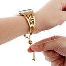 Double C-shaped Bracelet Stainless Steel Watch Band for Apple Watch Series 3 & 2 & 1 38mm(Gold)