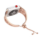 Double C-shaped Bracelet Stainless Steel Watch Band for Apple Watch Series 3 & 2 & 1 38mm(Rose Gold)