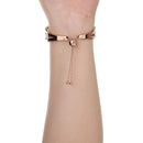 Double C-shaped Bracelet Stainless Steel Watch Band for Apple Watch Series 3 & 2 & 1 38mm(Rose Gold)