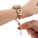 Double C-shaped Bracelet Stainless Steel Watch Band for Apple Watch Series 3 & 2 & 1 38mm(Rose Gold)