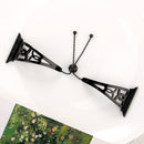 Double C-shaped Bracelet Stainless Steel Watch Band for Apple Watch Series 3 & 2 & 1 42mm(Black)