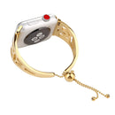 Double C-shaped Bracelet Stainless Steel Watch Band for Apple Watch Series 3 & 2 & 1 42mm(Gold)