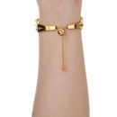 Double C-shaped Bracelet Stainless Steel Watch Band for Apple Watch Series 3 & 2 & 1 42mm(Gold)