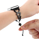 Love Heart Shaped Bracelet Stainless Steel Watch Band for Apple Watch Series 3 & 2 & 1 38mm(Black)