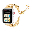 Love Heart Shaped Bracelet Stainless Steel Watch Band for Apple Watch Series 3 & 2 & 1 38mm(Gold)