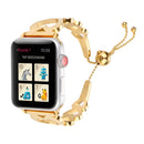 Love Heart Shaped Bracelet Stainless Steel Watch Band for Apple Watch Series 3 & 2 & 1 38mm(Gold)