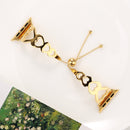 Love Heart Shaped Bracelet Stainless Steel Watch Band for Apple Watch Series 3 & 2 & 1 38mm(Gold)